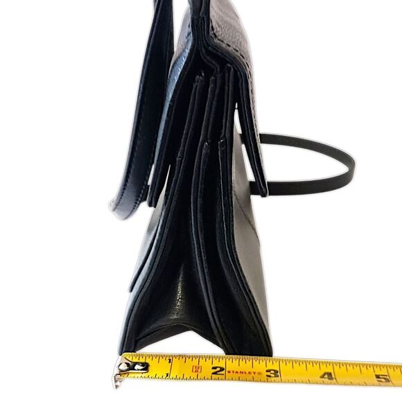 Vtg Fossil Crossbody Pebbled Leather Black Purse Bag Academia Preppy Hippie - Picture 3 of 16